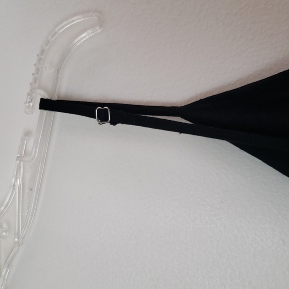 Gilli dress, tie front, cut out bust, button front, black, feminine, midi dress - Picture 7 of 9